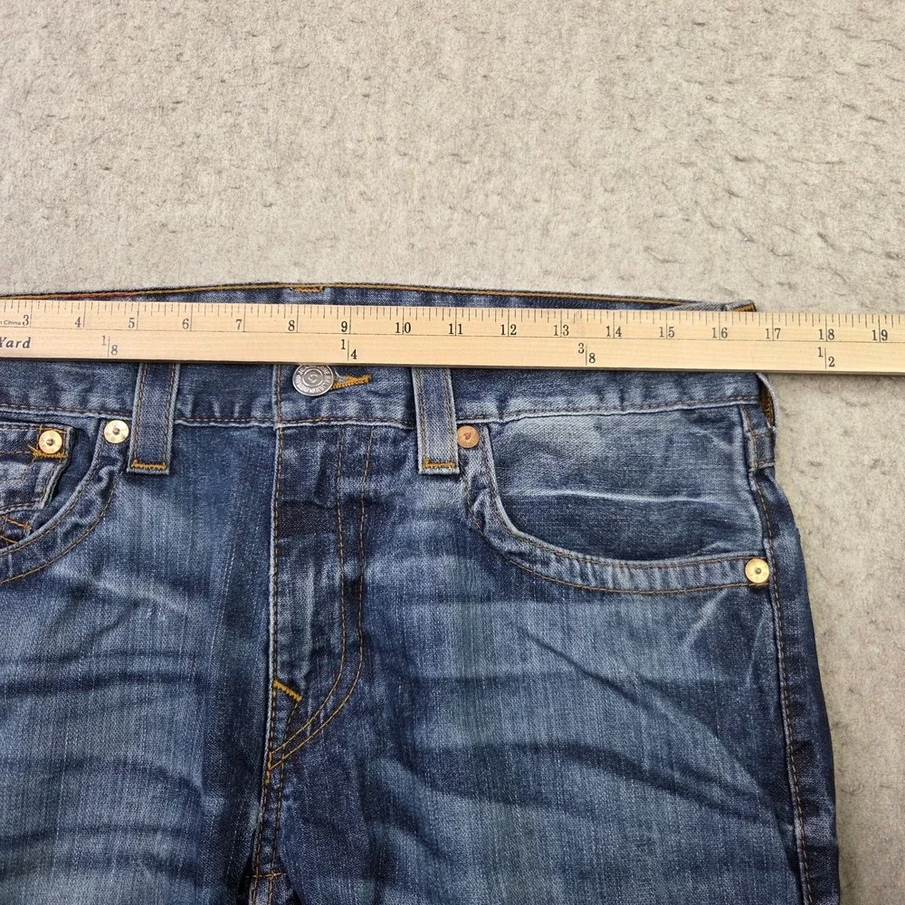 True Religion World Tour Mens Straight Flap Pockets Jeans Size 34x34 Denim